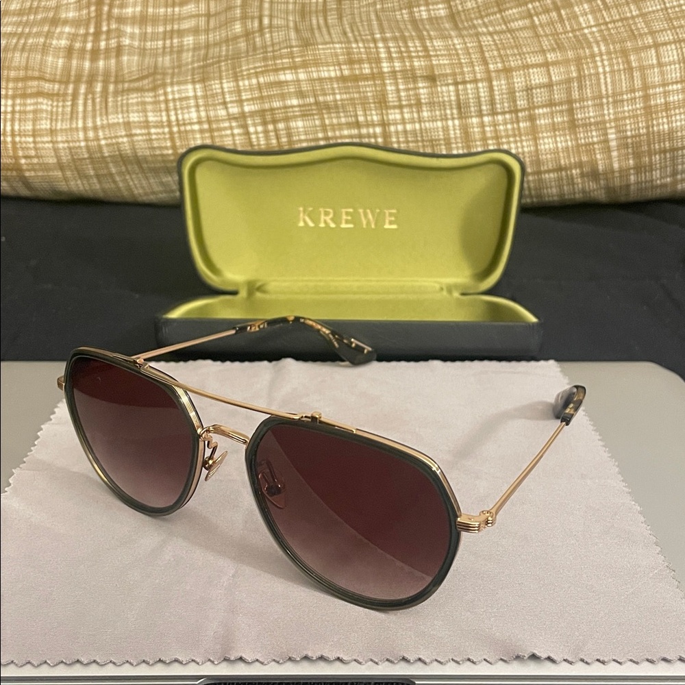 KREWE BAKER SUNGLASSES 18K Gold Plated Titanium 28358